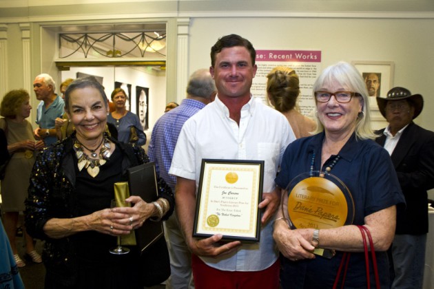 Dan's Papers Literary Prize winners, from left, runners-up Eve Eliot, Joe Carson and winner Susan Duff.
