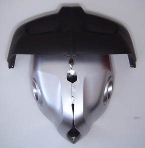 Christine Lidrbauch ʻBlack and Silverʼ 2012 plastic car bumpers, aluminum, automotive paint