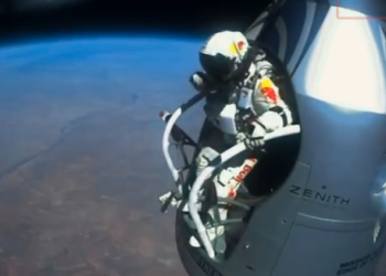 Red Bull Free Fall from edge of space video viral still