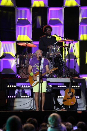 Jimmy Buffet performs with The Roots on "The Tonight Show."
