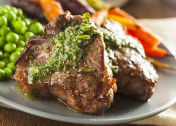 Lamb cutlets with fresh herb dressing