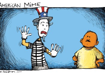 American Mime cartoon by Mickey Paraskevas