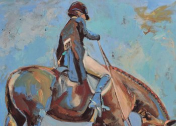 August 23, 2017 Dan's Papers cover art and 2017 Hampton Classic Horse Show poster art by Lynn Mara (detail)