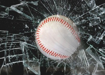 Baseball through glass