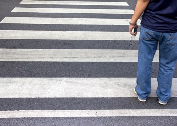 Don't talk in the crosswalk