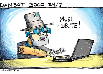 DanBot 3000 cartoon by Mickey Paraskevas