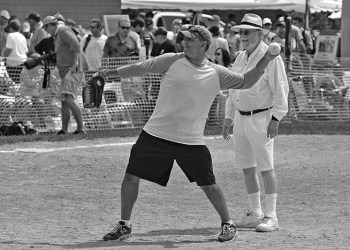 Dan Rattiner at the Artists and Writers Softball Game