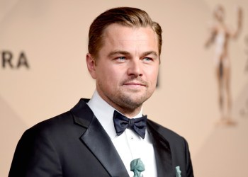 Leonardo DiCaprio accepts his SAG Award