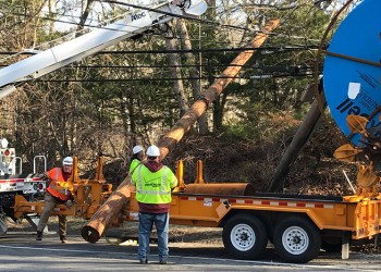 The pole that caused the big delays in East Hampton