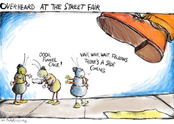 East Hampton Street Fair cartoon by Mickey Paraskevas