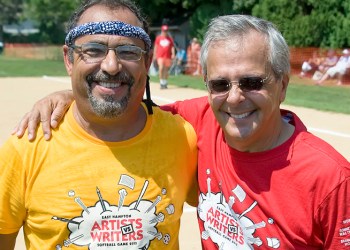 Eric Ernst and Mike Lupica at the Artists 