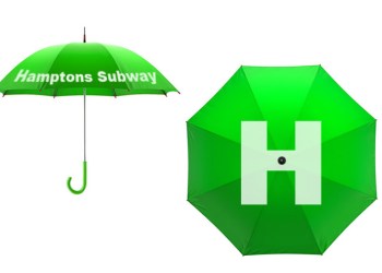 Two available Hamptons Subway umbrella designs