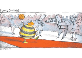 Killer Bees cartoon by Mickey Paraskevas