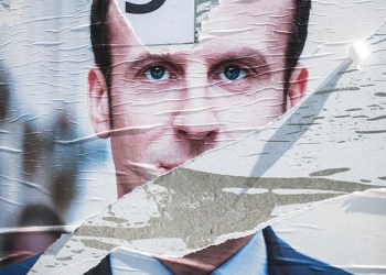 Torn Macron poster