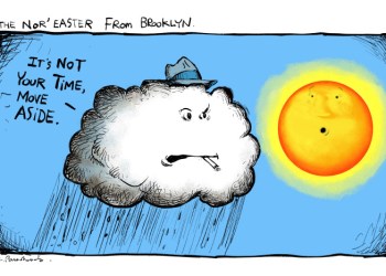 Nor' easter cartoon by Mickey Paraskevas