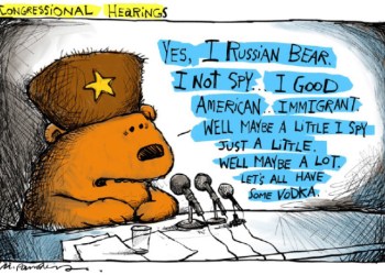 Russian bear cartoon by Mickey Paraskevas