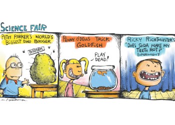 Science fair cartoon by Mickey Paraskevas