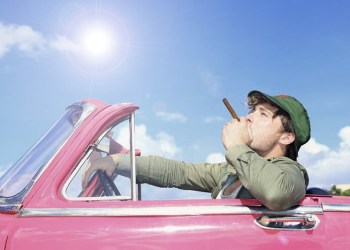 Smoking in a convertible