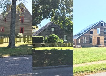 East Hampton’s Saltboxes (L to R): Mulford House, Home Sweet Home and the Gardiner House