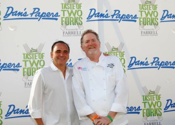 Chef and host Jean-Georges Vongerichten and Two Forks Outstanding Achievement Award recipient Chef Gerry Hayden