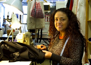 Seamstress Jackie Rios on the job. Photo by Nick Chowske