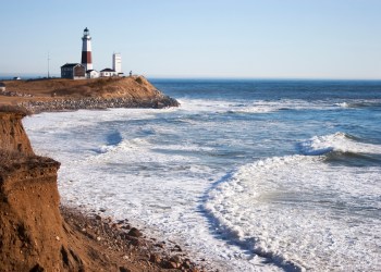 Montauk Point Lighthouse and the Atlantic Ocean