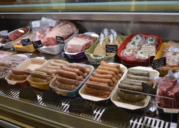 You can choose from a variety of freshly made sauages at 8 Hands Farm store in Cutchogue