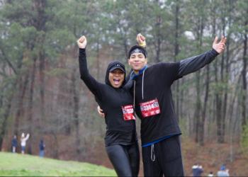 Participants completed various challenges before crossing the finish line