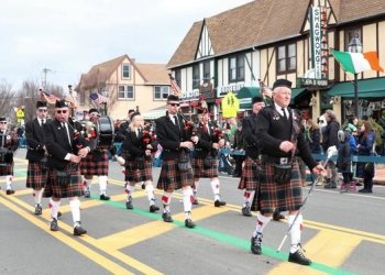 The sounds of bagpipes and drums filled the streets of Montauk as the parade headed down Main Street