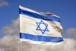 Israel flag in the wind