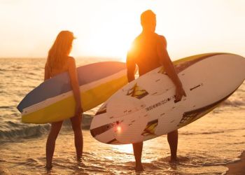 surfing couple