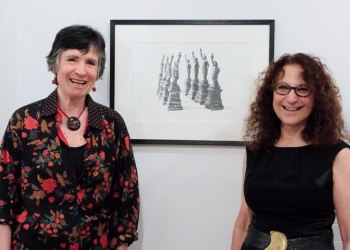 Carol Turbin, left, and Gallery North director Judith Levy.