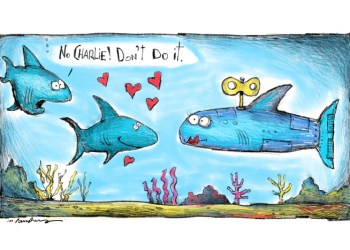 Artificial fish cartoon by Mickey Paraskevas