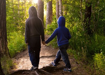 Boys lost in woods