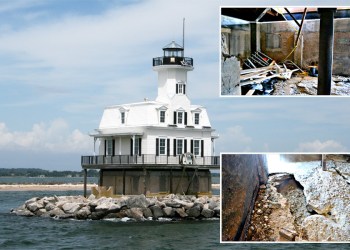 Bug Light and photos of the damage to it