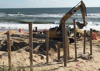 Army Corps bulldozer in Montauk