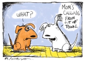 Carbon monoxide alarm dogs cartoon by Mickey Paraskevas