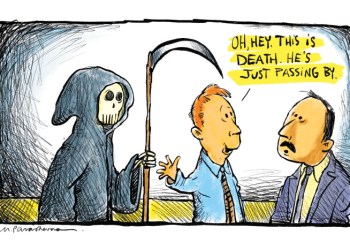 Death cartoon by Mickey Paraskevas