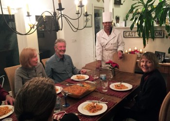 Clockwise from left: My wife Chris, Rameshwar Das, Mazzu and Judy Shepard