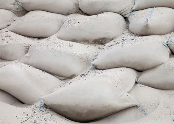 Sandbags on the beach