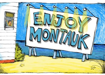 Enjoy Montauk cartoon by Mickey Paraskevas