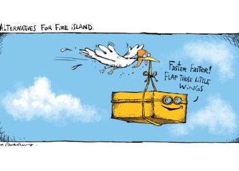 Fire Island Post Office cartoon by Mickey Paraskevas