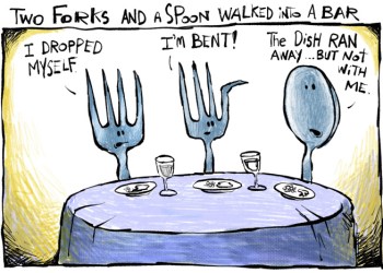 Fork cartoon by Mickey Paraskevas