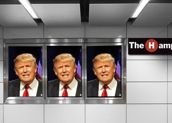 Hamptons Subway Trump posters