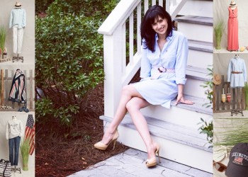 Hilaria Baldwin shows off her Alec shirtdress—part of her Hamptonite line with Lexington Clothing Co.