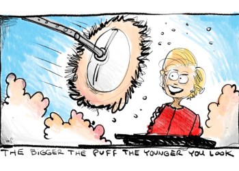 Hillary Clinton cartoon by Mickey Paraskevas