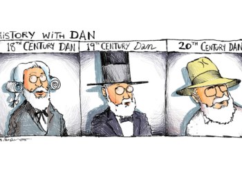 History with Dan cartoon by Mickey Paraskevas