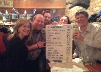 The Dan's Papers Trivia Team winning quiz night at Townline BBQ in May.