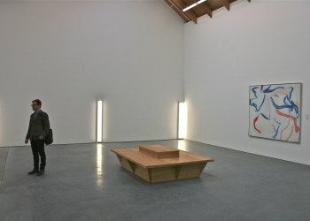 Work by Dan Flavin and Willem de Kooning at the Parrish Art Museum in Water Mill