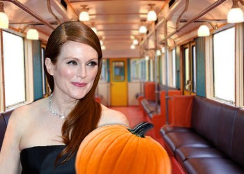 julianne moore hamptons subway pumpkin halloween